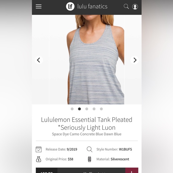 ❤️SOLD❤️Lululemon Essential Tank Pleated. Seriously Light Luon - Picture 9 of 10